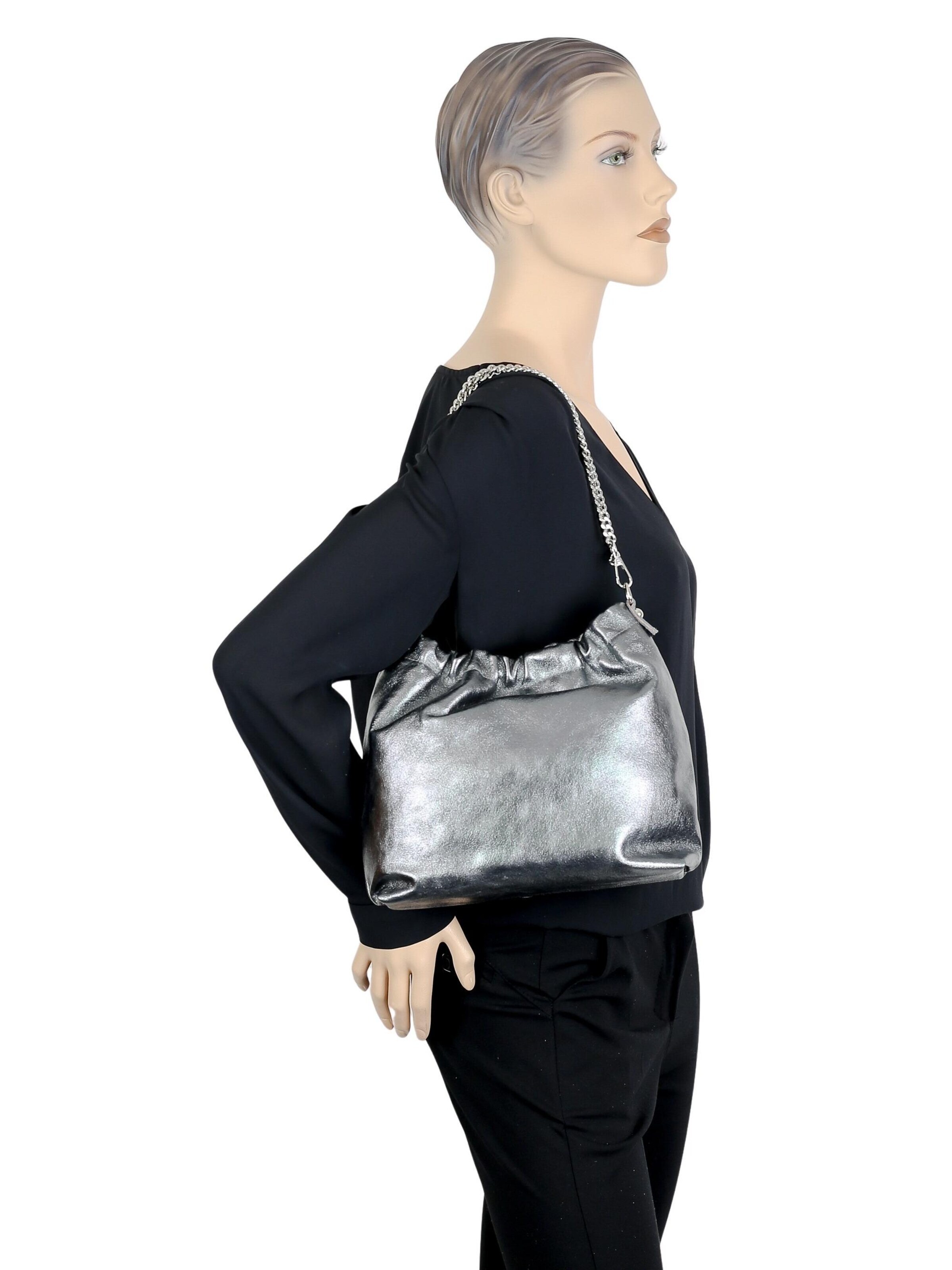 COLLEZIONE ALESSANDRO Crossbody Bag 'Chicca' in Silver