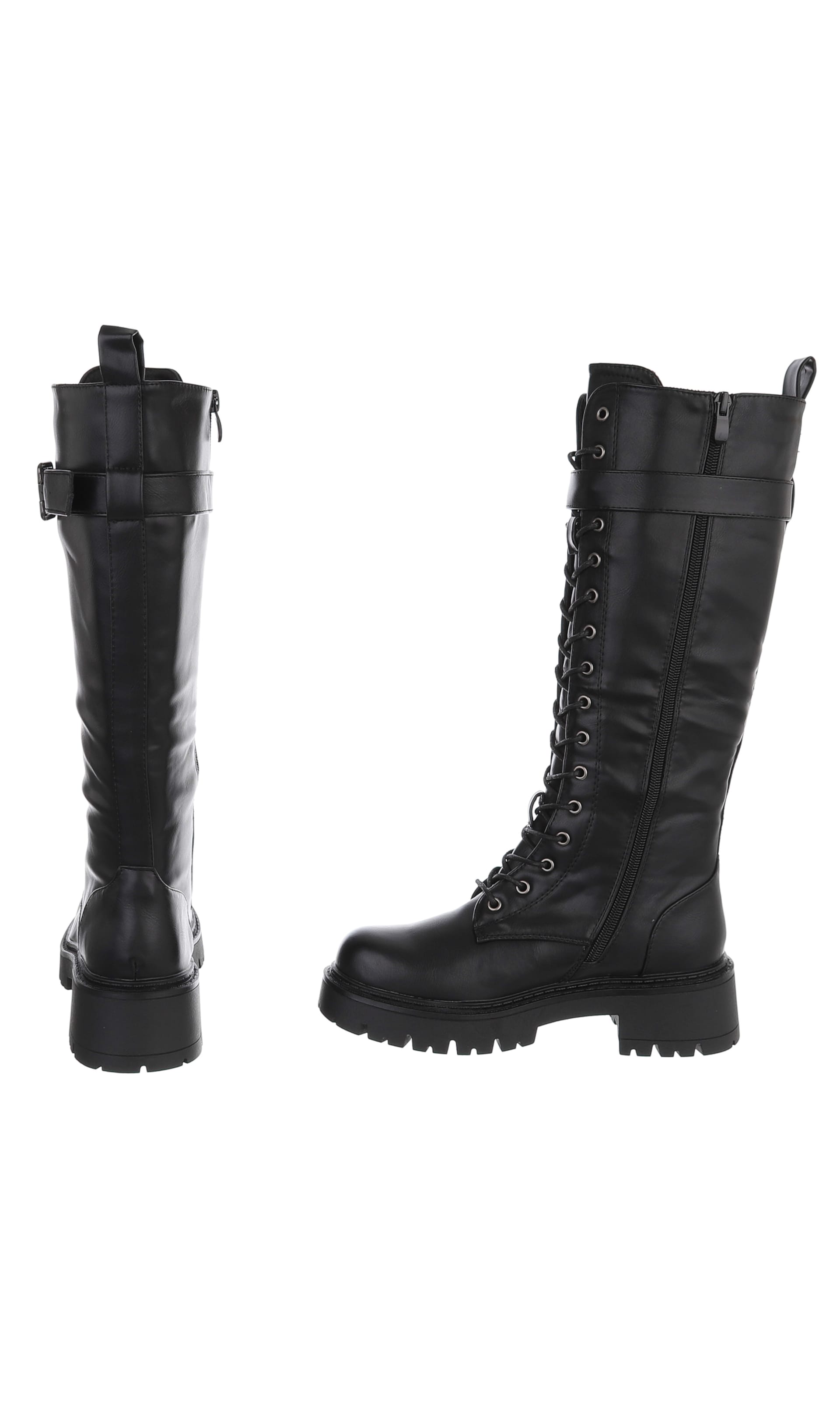Ital-Design Schnürstiefel in Schwarz