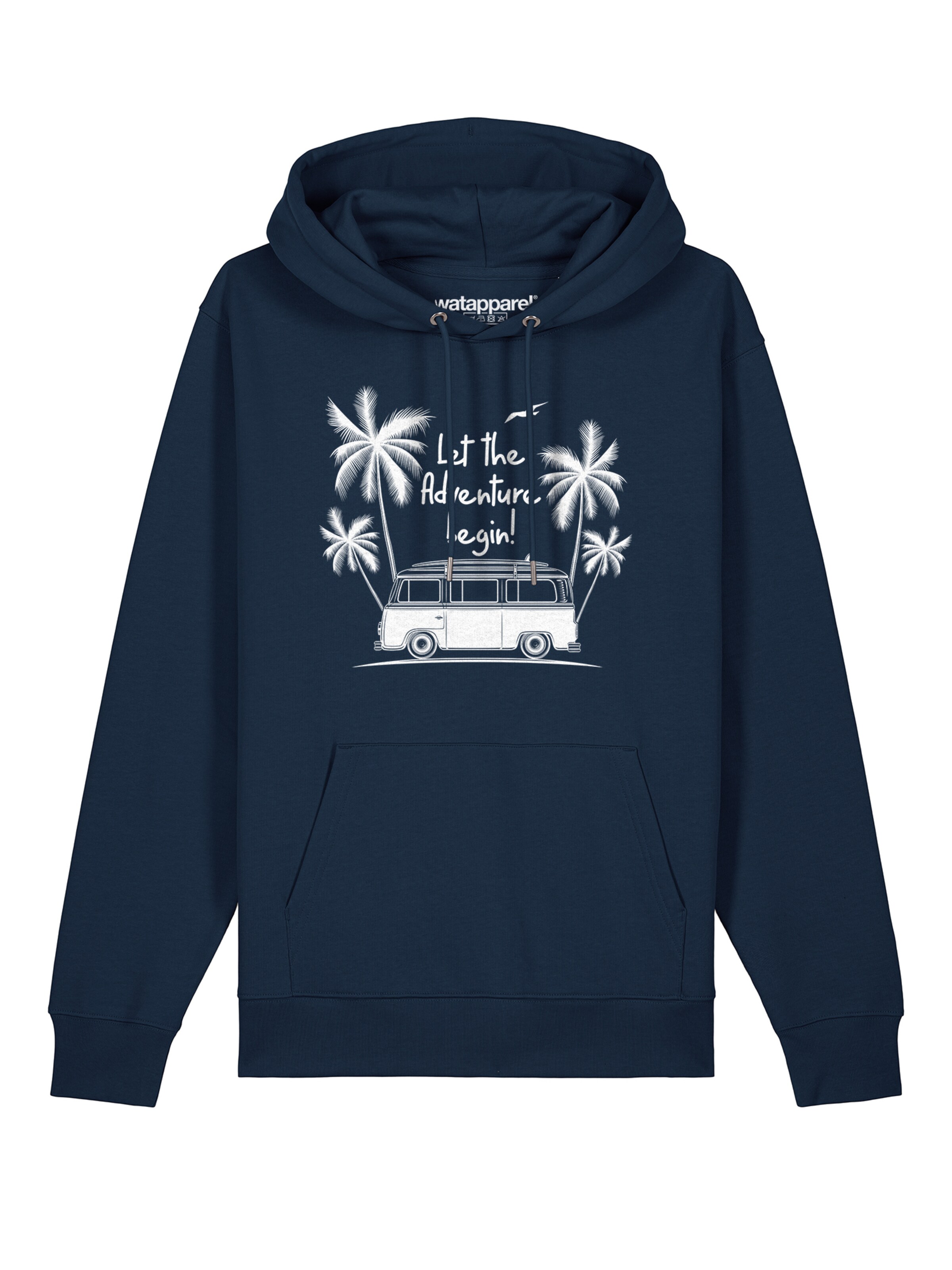 Watapparel Sweatshirt 'Let the adventure begin' in Blauw: voorkant