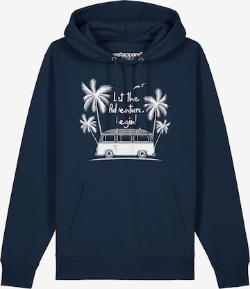 Sweat-shirt 'Let the adventure begin' Watapparel en bleu : devant