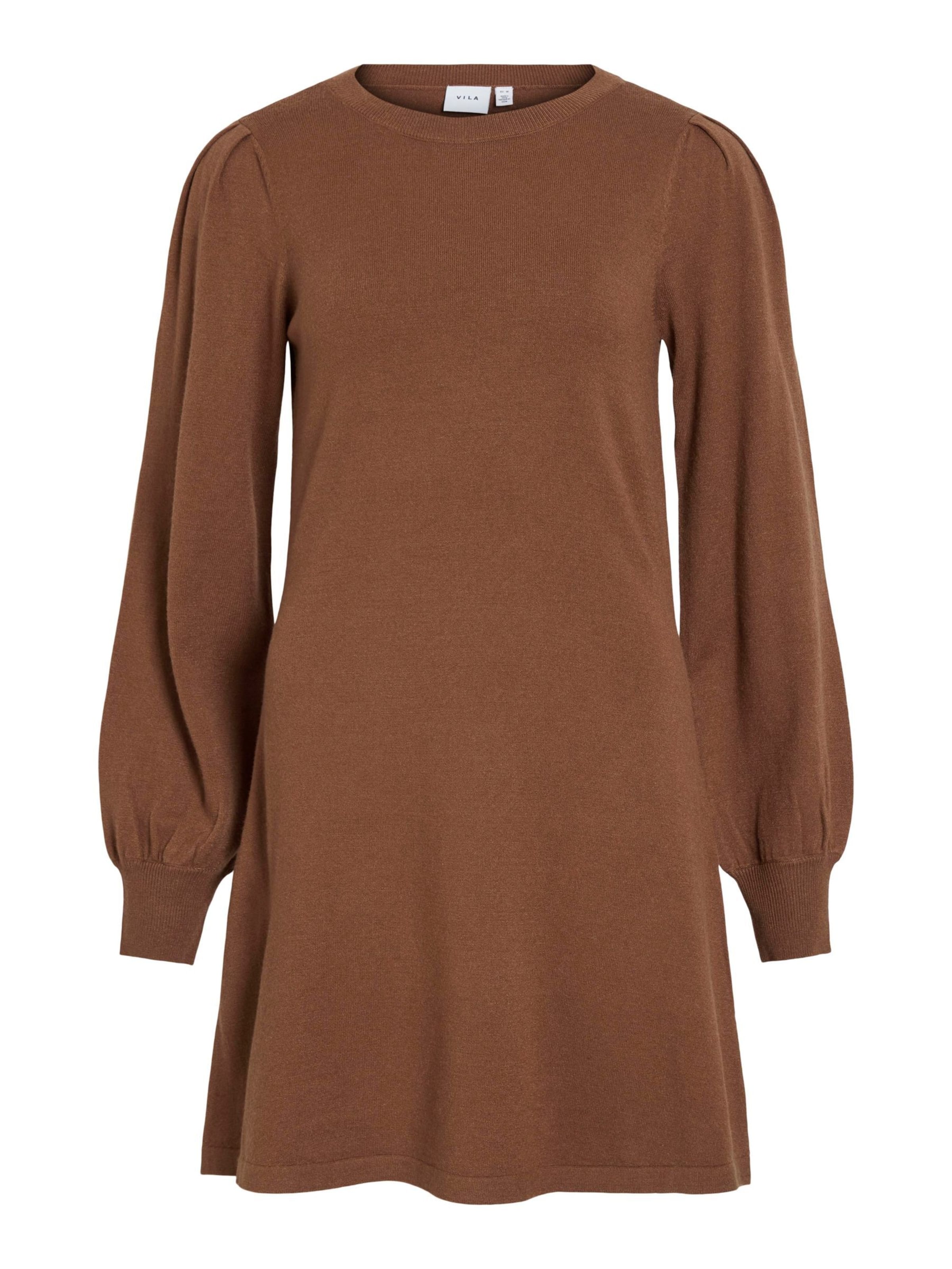 VILA Strikkjole 'VIRicky' i brun, Produktvisning