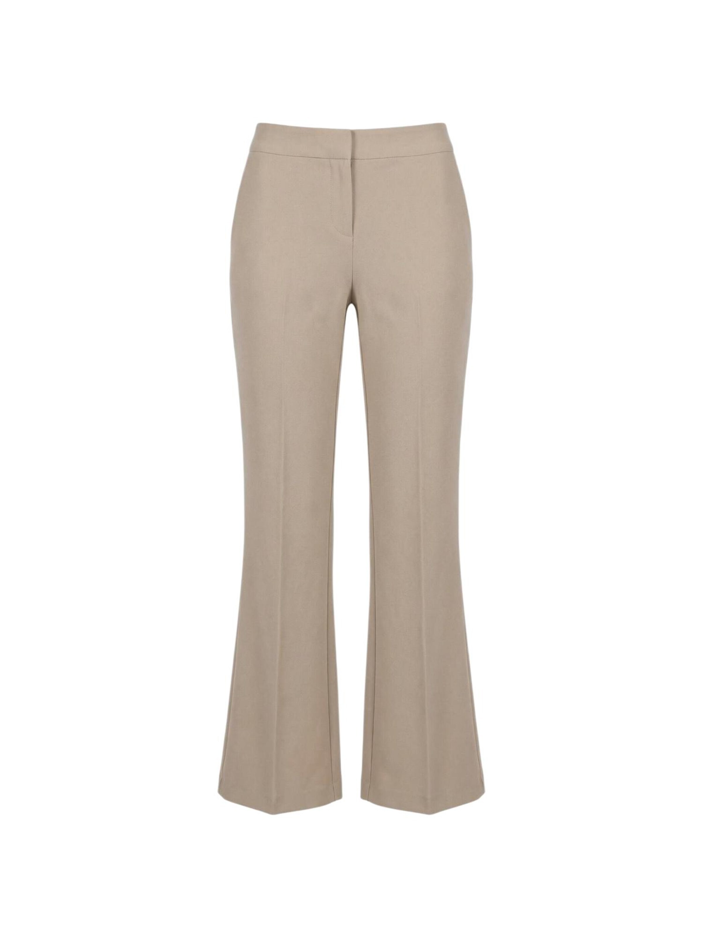 I AM Regular Trousers with creases 'Pantaloni Svasati PE26100' in Beige: front