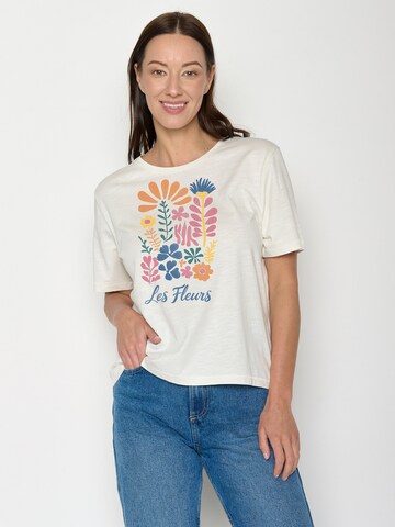 GREENBOMB Shirt 'Nova Les Fleurs' in White: front