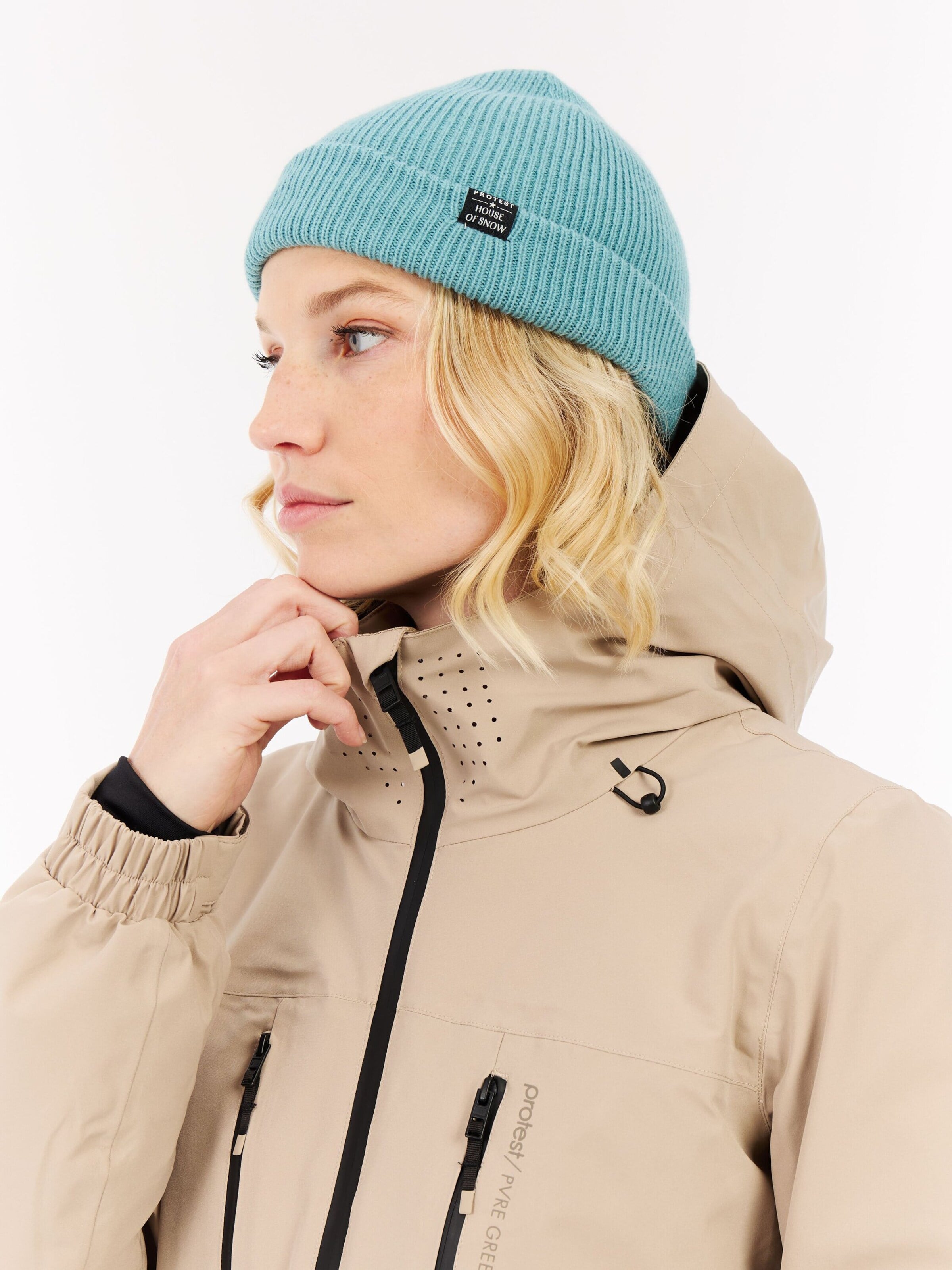 PROTEST Athletic Jacket 'PRTBEVERLY' in Beige