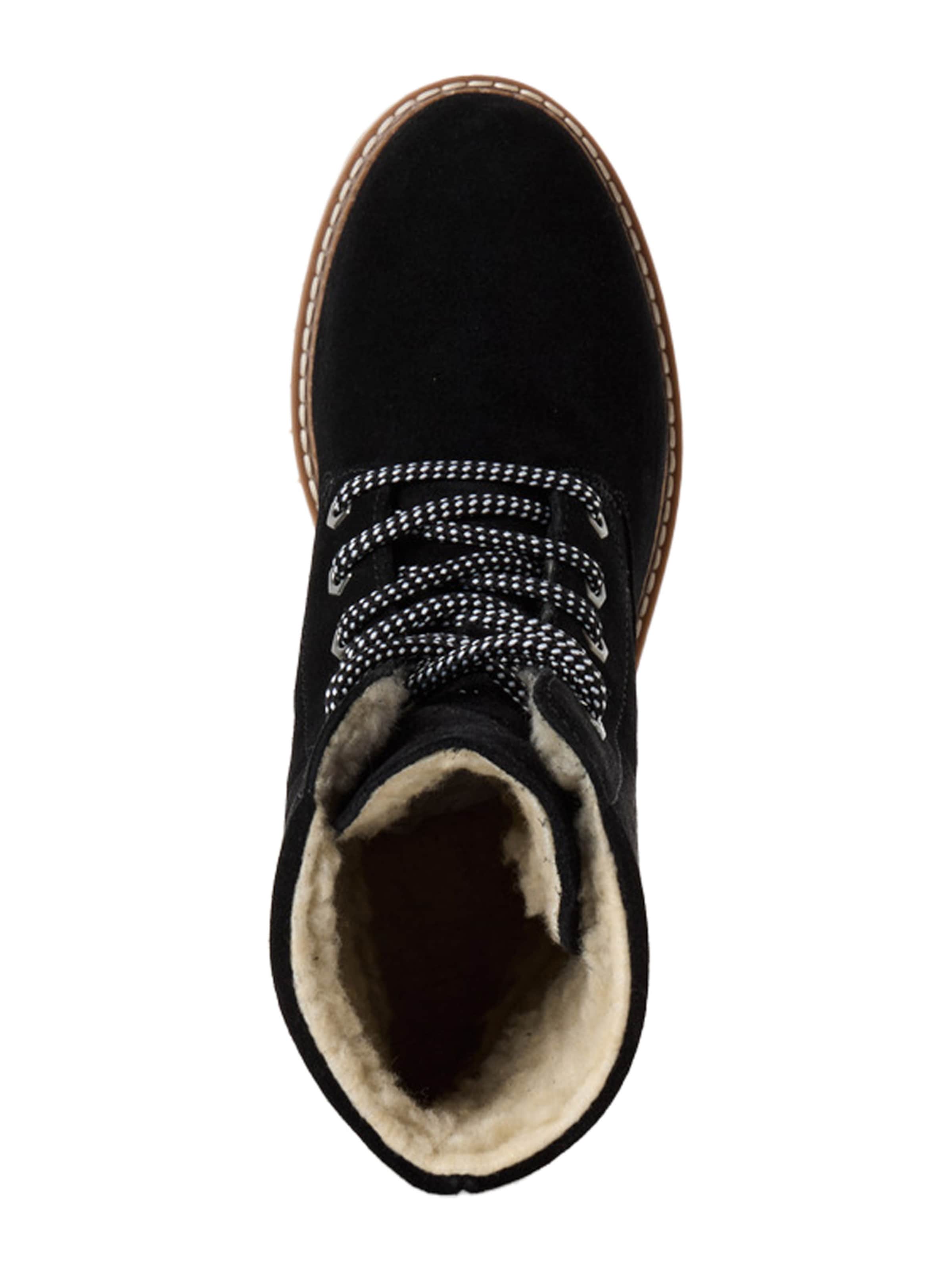 Tamaris Lace-Up Ankle Boots in Black: top