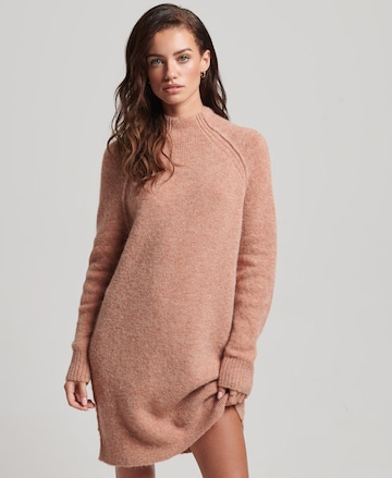 Superdry Knitted dress in Brown: front