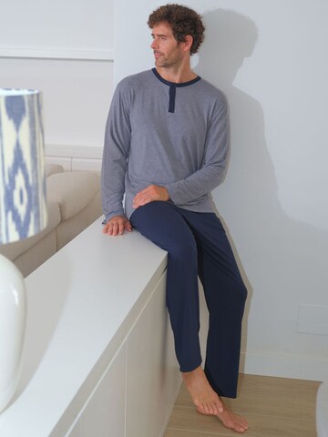 zd ZERO DEFECTS Pyjama lang 'Modal Italy winter pyjama set' in Blau