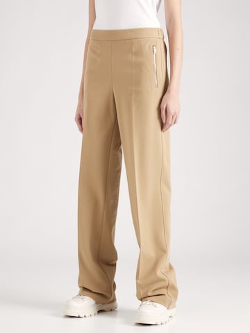 Wide Leg Pantalon à plis 'Taluca' BOSS Black en beige : devant