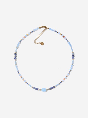 ØYRE Łańcuszek 'Blue Beaded' w kolorze niebieski: przód