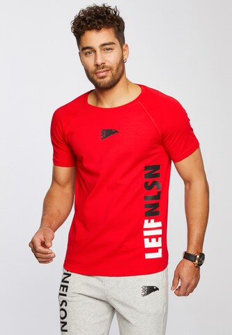 Leif Nelson T-Shirt in Rot: predná strana