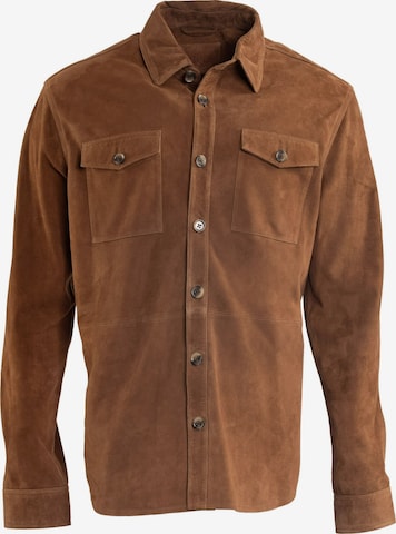 18N62 Button Up Shirt 'NEFran' in Brown: front