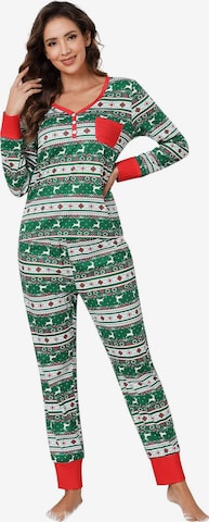 KoJooin Piżama 'Weihnachts' w kolorze zielony: przód