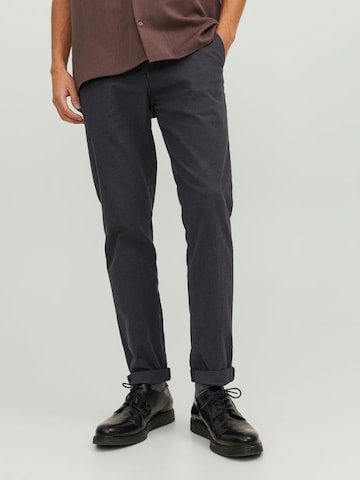 JACK & JONES Slimfit Παντελόνι τσίνο σε μαύρο: μπροστά