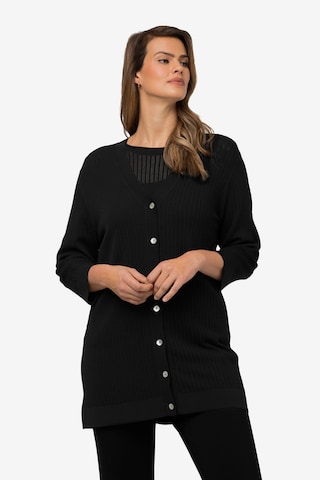 Ulla Popken Knit Cardigan in Black: front