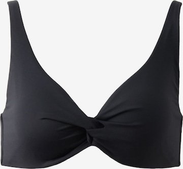 CALZEDONIA T-shirt Bikini Top in Black: front