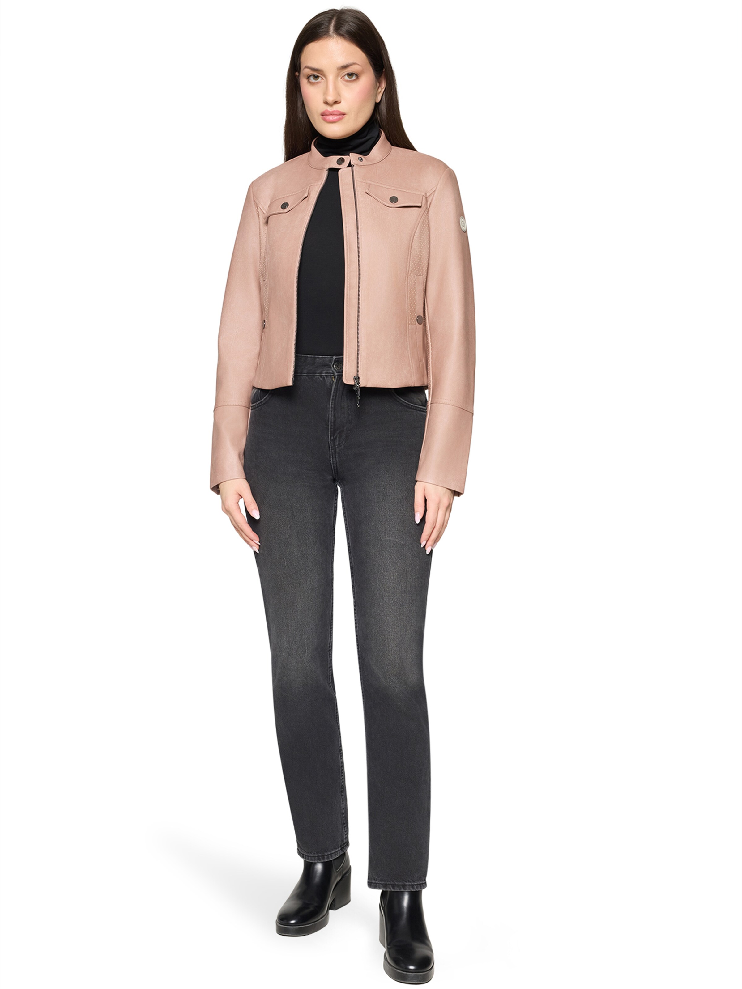 Amber & June Φθινοπωρινό και ανοιξιάτικο μπουφάν σε ροζ