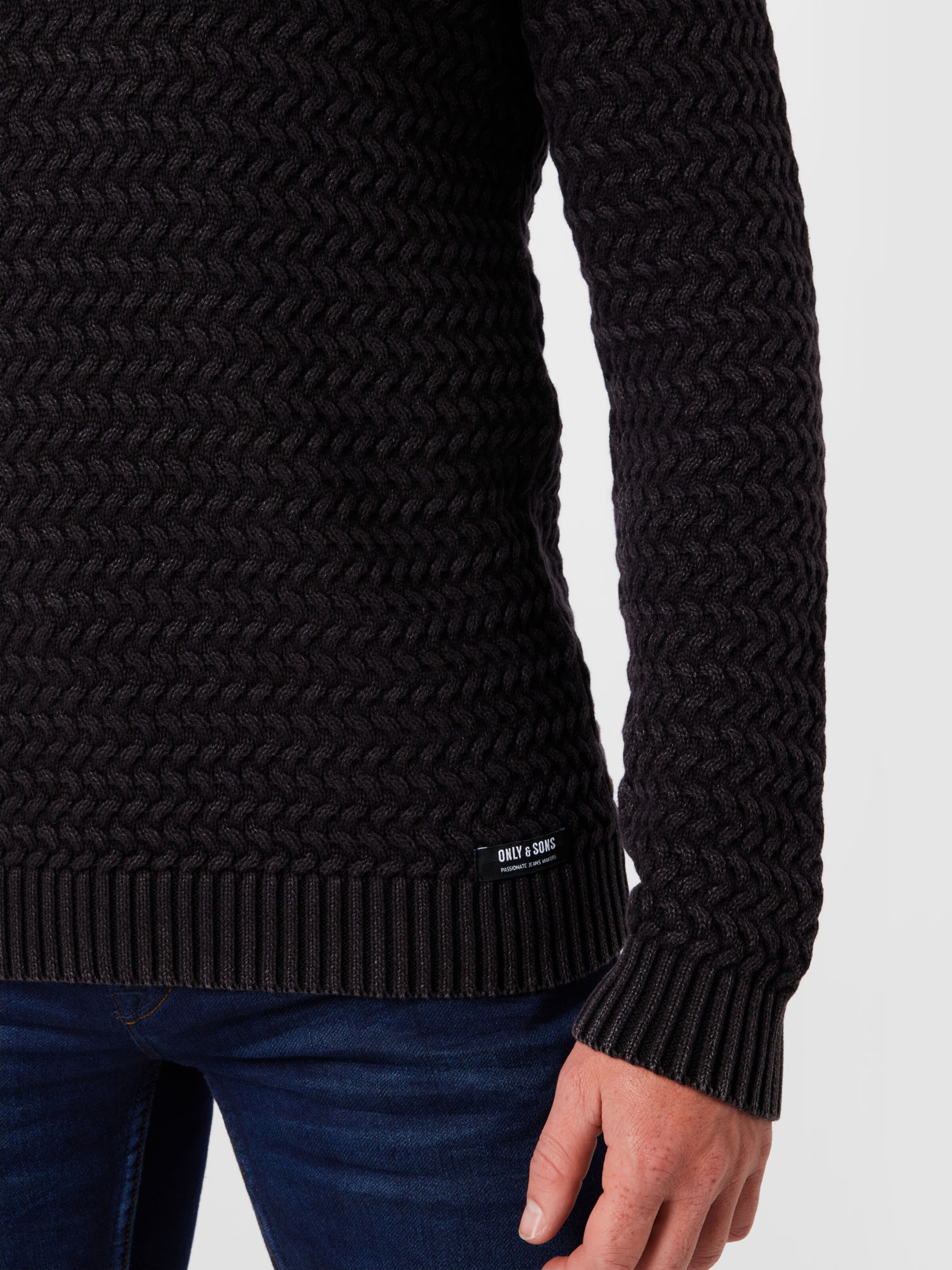 Männer Pullover & Strick Only & Sons Pullover 'WING' in Schwarz - ZF75547 Männer Pullover & Strick Only & Sons Pullover 'WING' in Schwarz - ZF75547