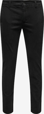 Only & Sons Chino Pants 'Pete' in Black: front