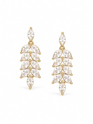 Boucles d'oreilles 'Gem Leaves' CHIVAL en or : devant