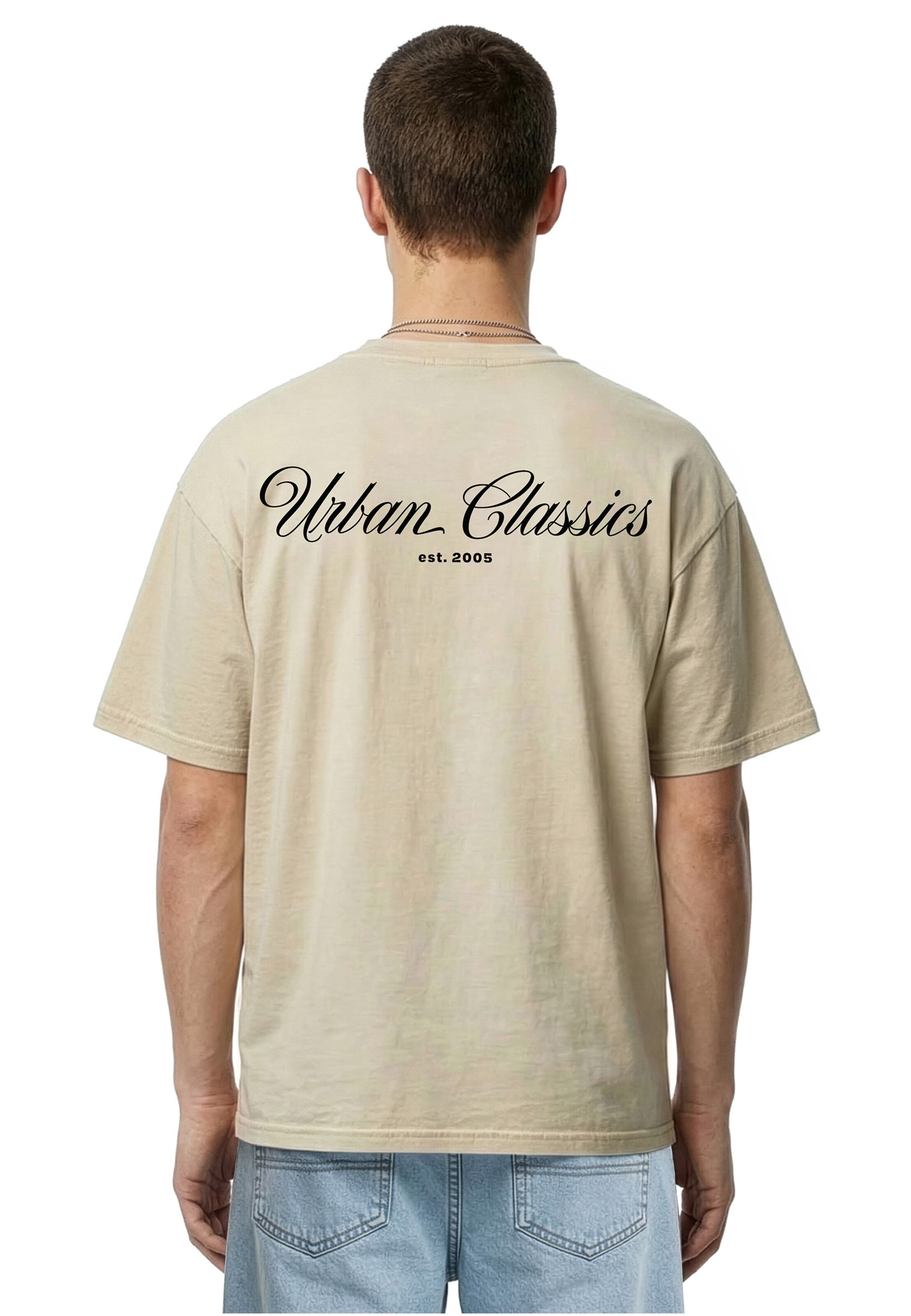 Maglietta 'Flow Script' di Urban Classics in bianco: frontale