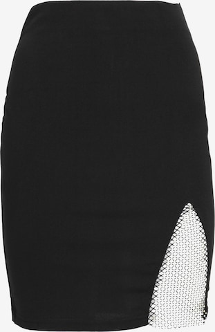 Influencer Skirt ' Rhinestone ' in Black: front