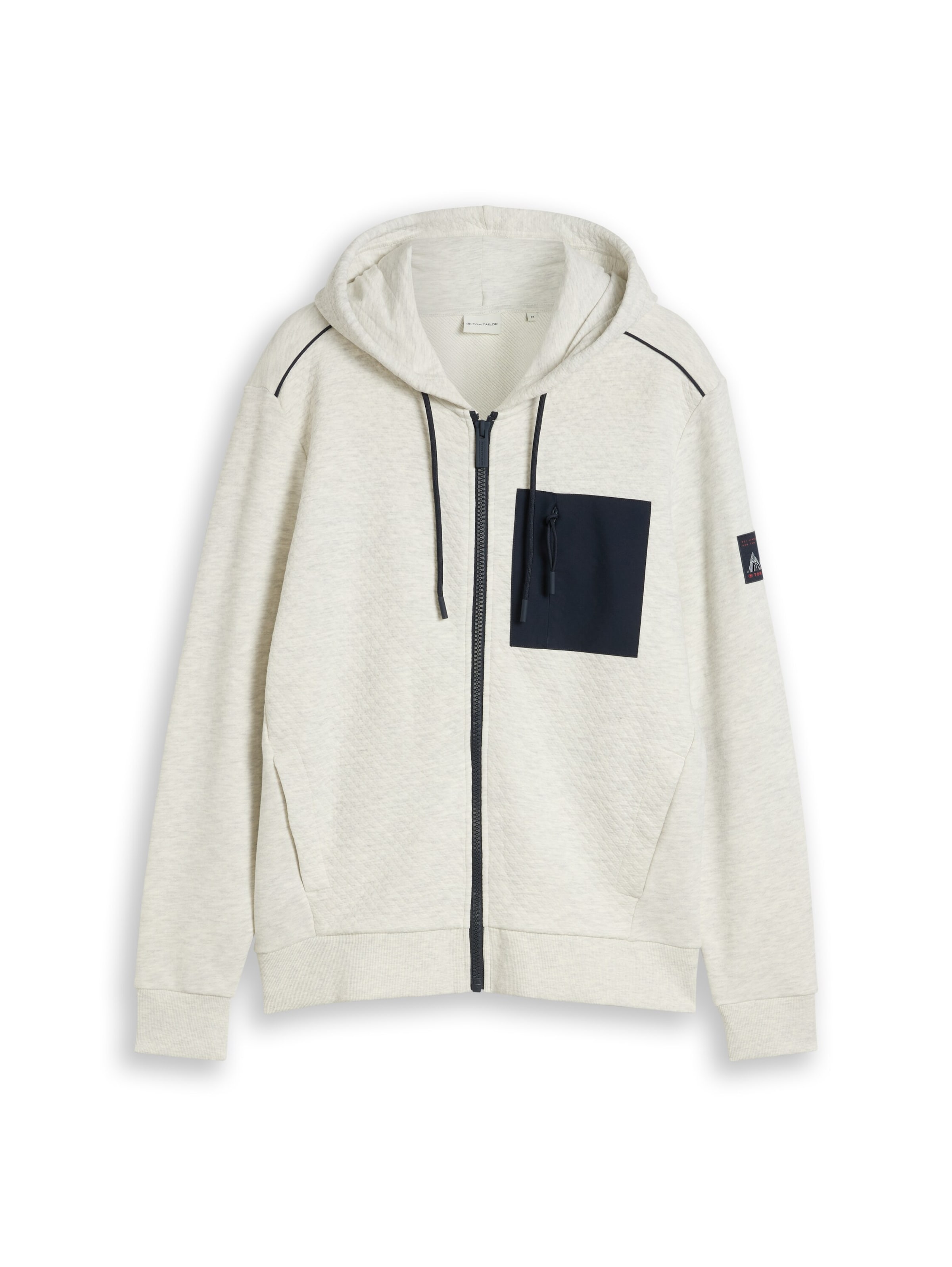 TOM TAILOR - Sudadera con cremallera en beige: frente