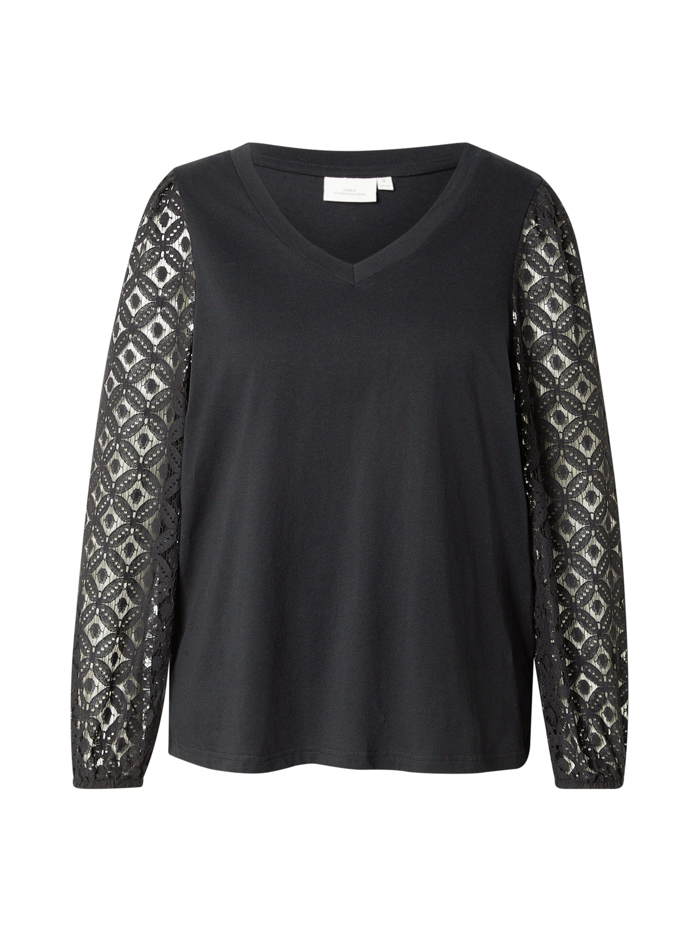 ONLY Carmakoma Тениска 'CAREFFIE' в черно: отпред