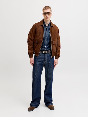 JACK & JONES - Slim Fit Camisa 'JJEWESTERN' em azul