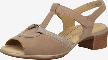 ARA Strap Sandals in Beige: front