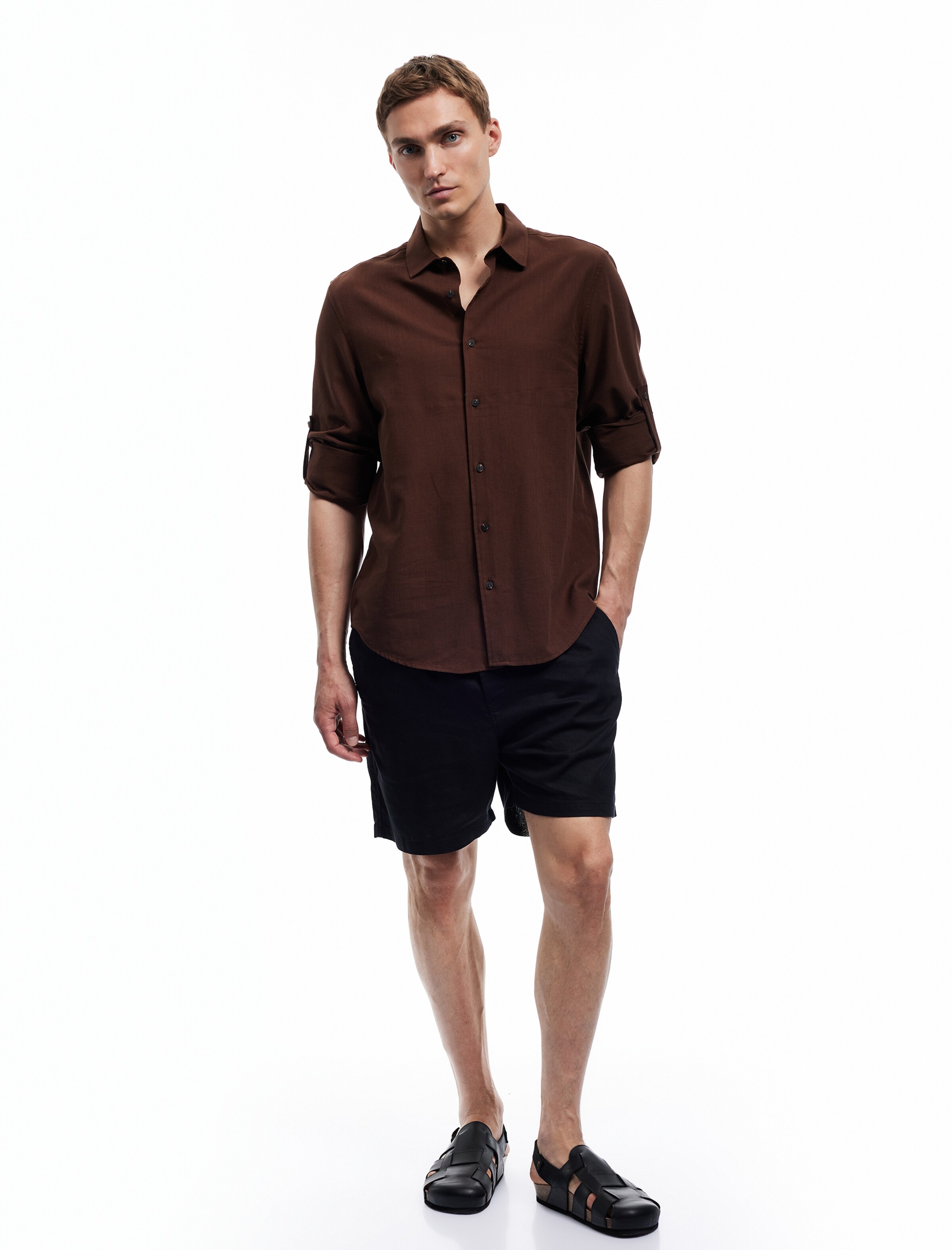 Koton Regular fit Button Up Shirt in Brown