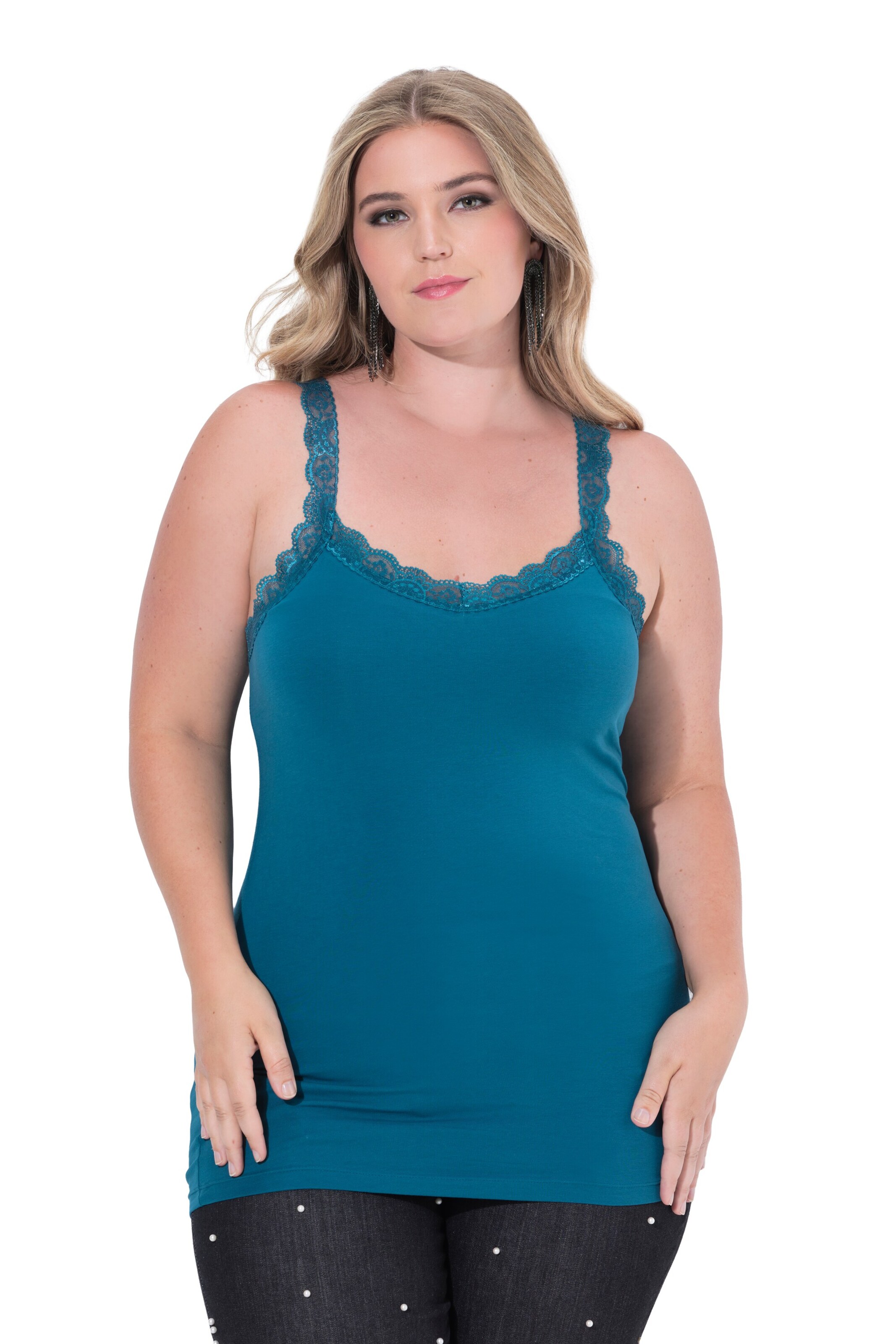 MIAMODA Knitted Top in Blue: front
