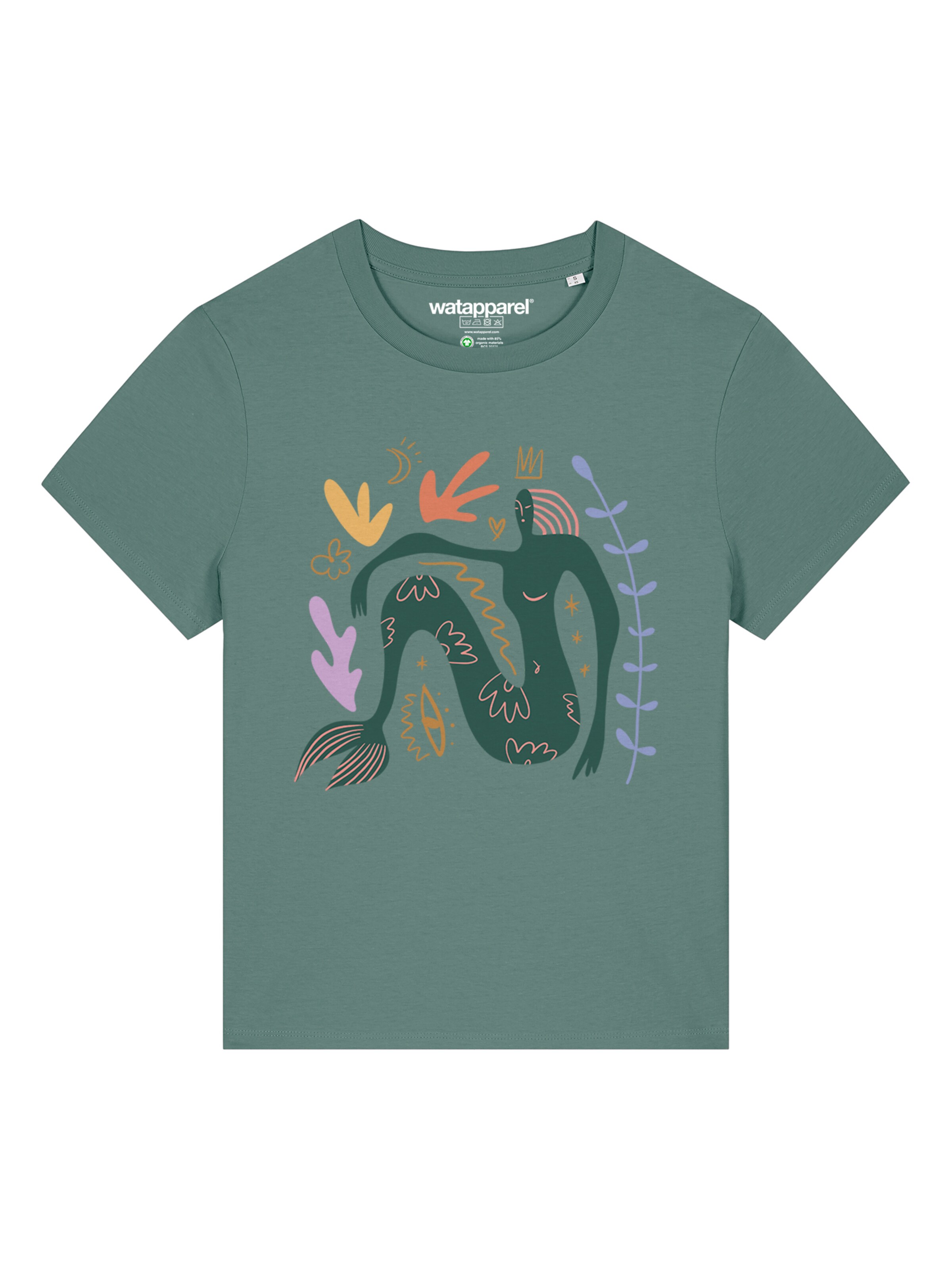 T-shirt 'Love and flex' Watapparel en vert : devant