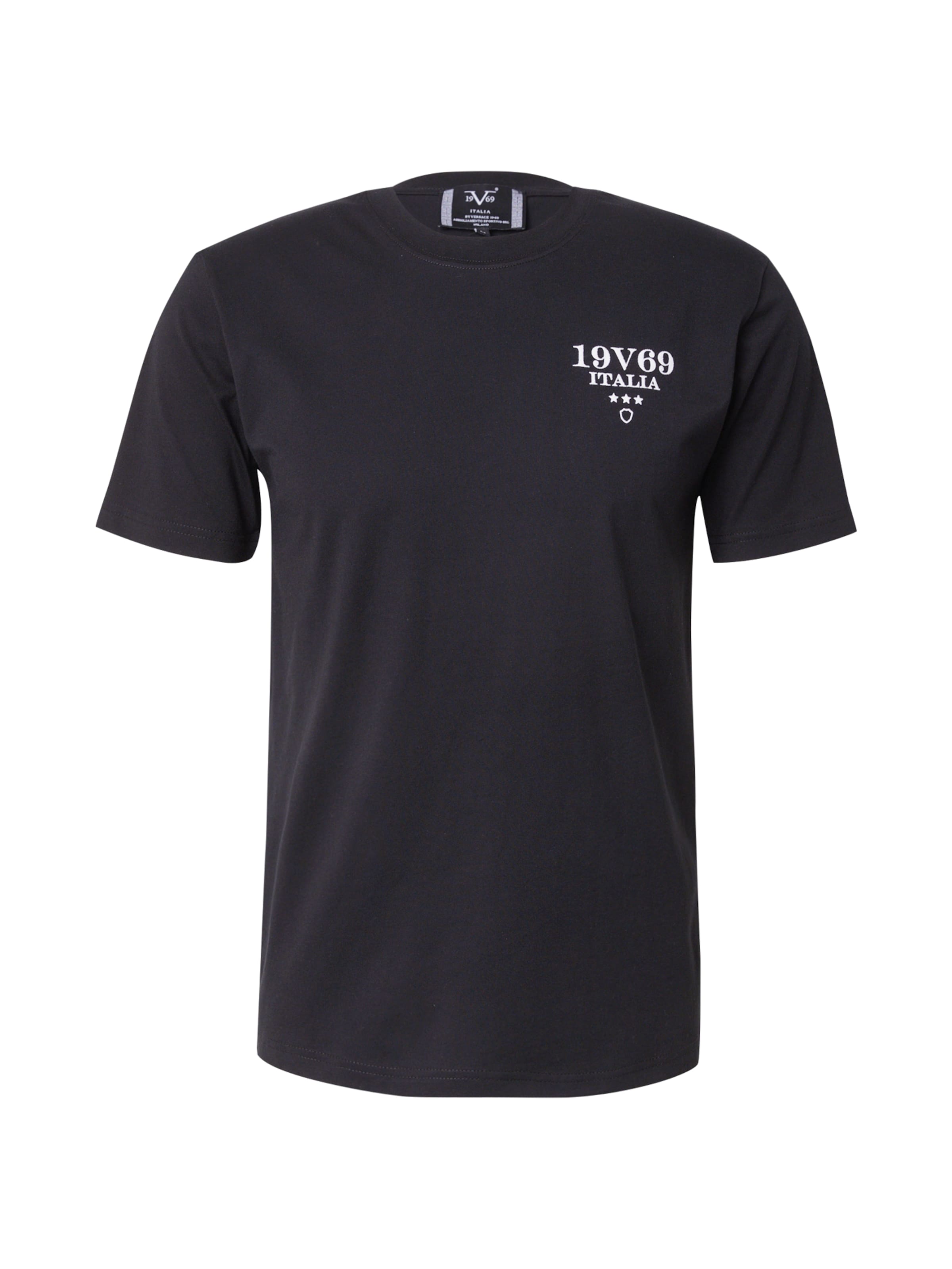 19V69 ITALIA T-shirt 'Frank' i svart: framsida