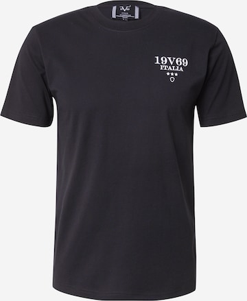 19V69 ITALIA Тениска 'Frank' в черно: отпред