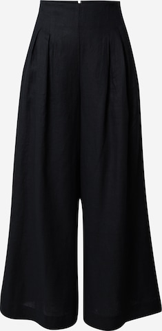 Banana Republic Wide leg Pleat-front trousers in Black: front