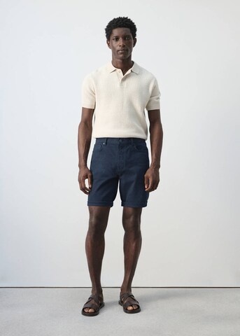 MANGO MAN Slimfit Shorts 'Nepto' in Blau