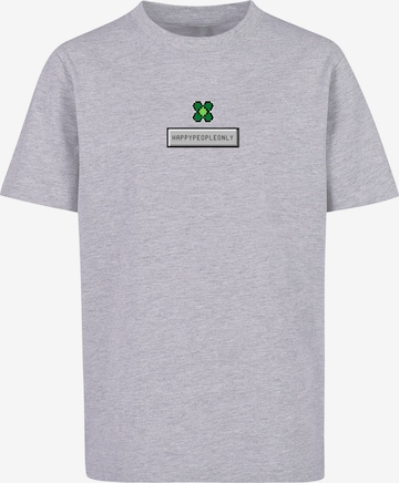 T-Shirt 'Silvester Happy New Year Pixel Kleeblatt' F4NT4STIC en gris : devant