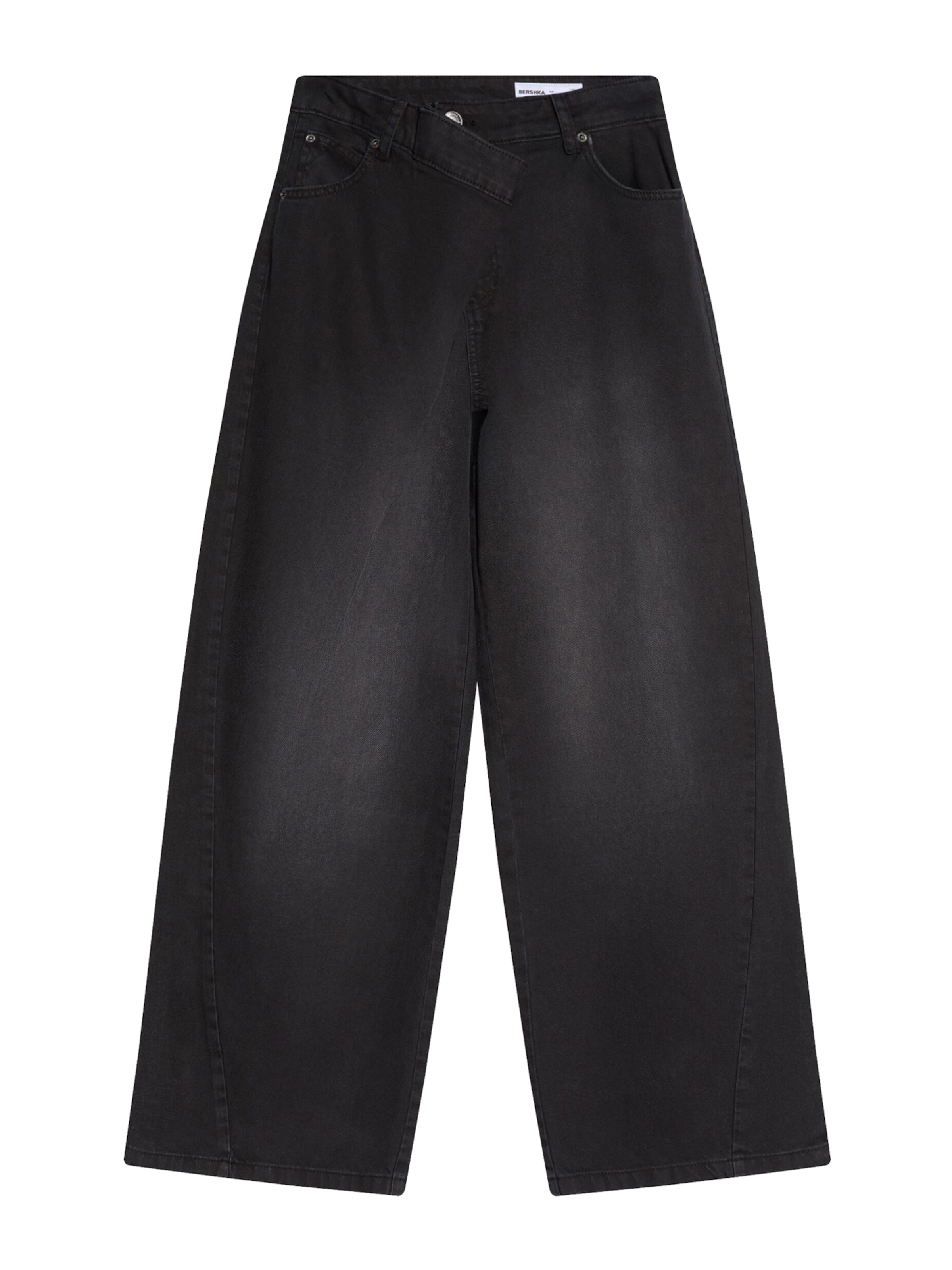 Bershka Vat Jeans in Zwart: voorkant