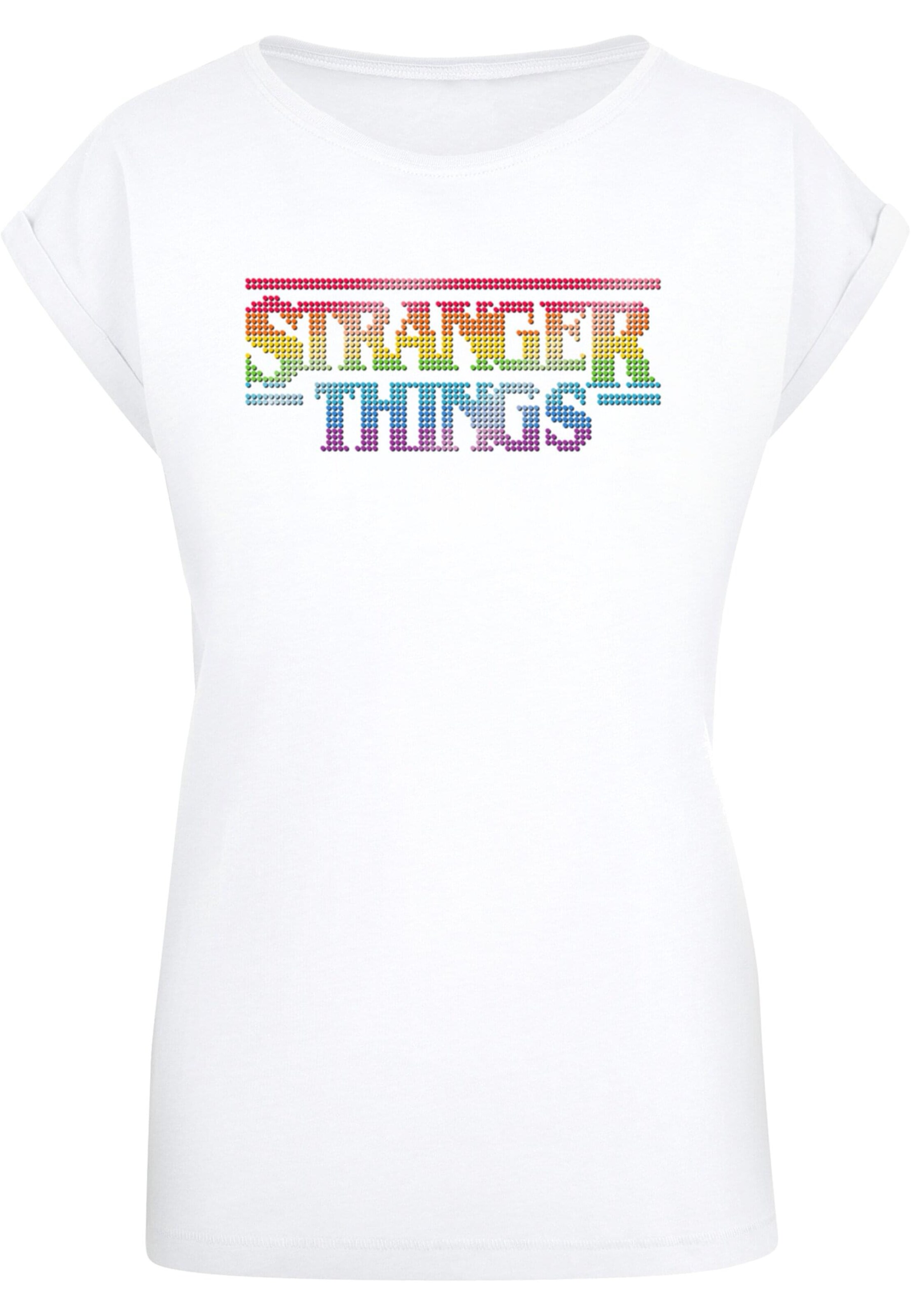 T-shirt 'Stranger Things - Rainbow Dot' ABSOLUTE CULT en blanc : devant
