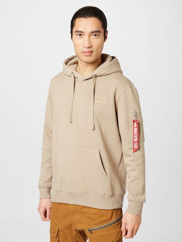 ALPHA INDUSTRIES Sweatshirt in Beige: front