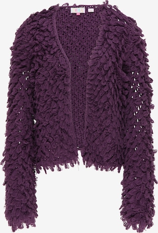 IZIA Knit Cardigan in Purple: front