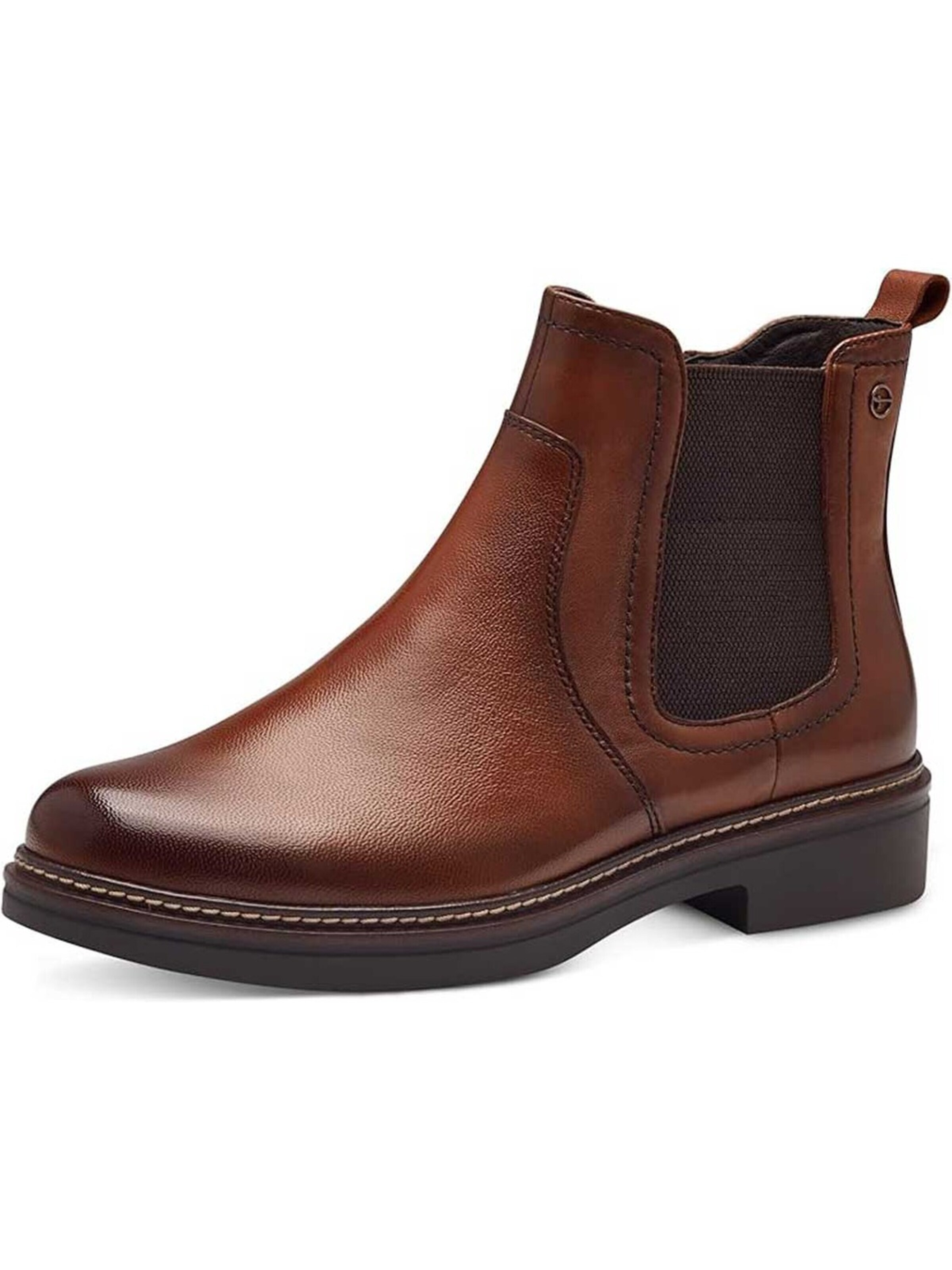 Tamaris Wide Fit Chelsea Boots in Brown: front