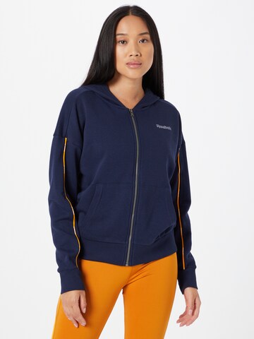 Veste de survêtement Reebok en bleu : devant