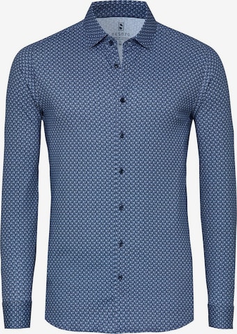 DESOTO Slim fit Button Up Shirt in Blue: front