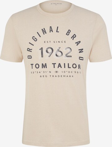 T-Shirt TOM TAILOR en beige : devant