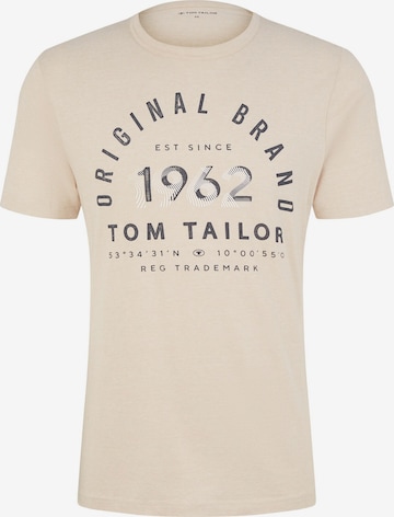 TOM TAILOR T-Shirt in Beige: predná strana