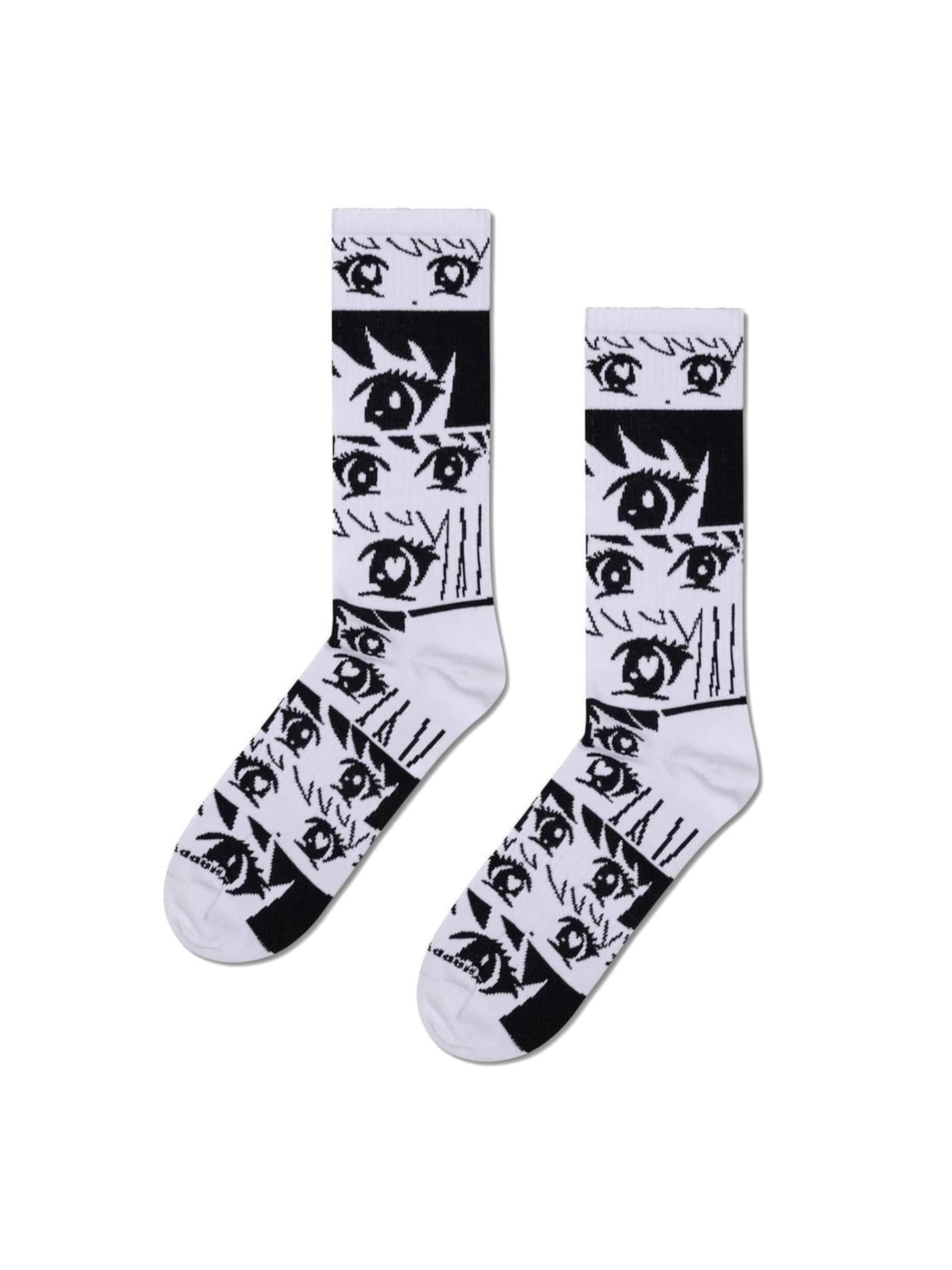 Happy Socks Skarpety 'Anime Stripe Sneaker Socks' w rozmiarze 36-40 w kolorze białym, Podgląd produktu