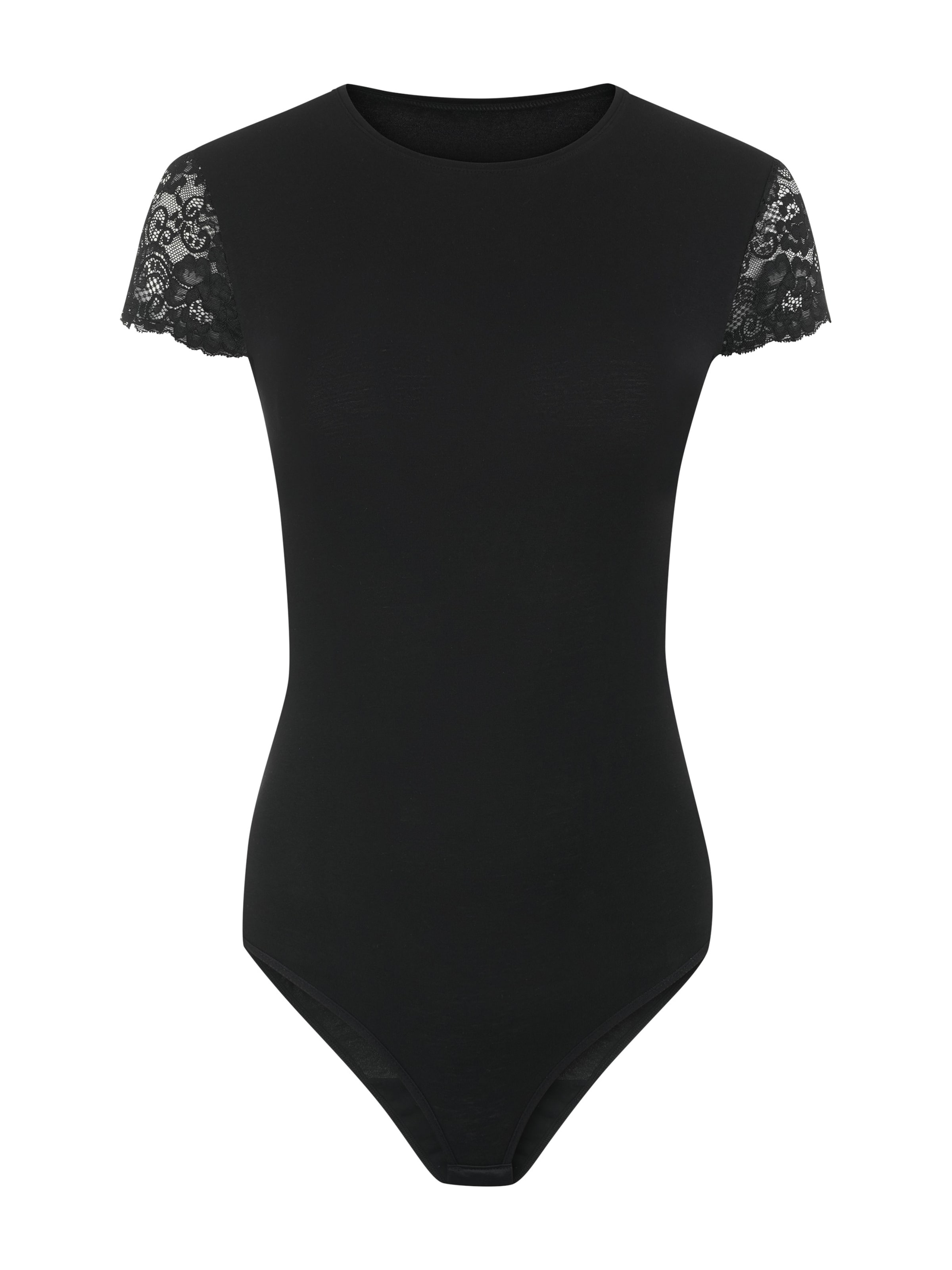 Evoni Shirt Bodysuit in Black: front