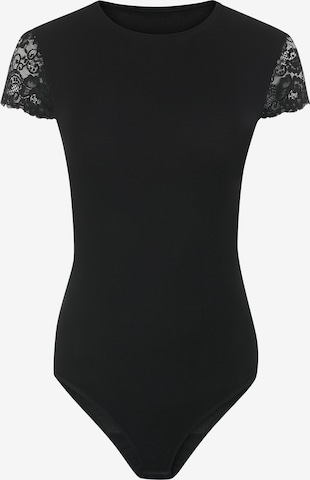 Evoni Shirtbody in Schwarz: Vorderseite