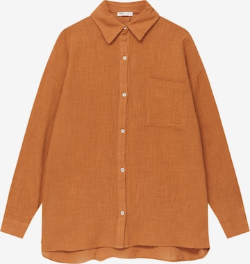 Pull&Bear Blouse in Brown: front